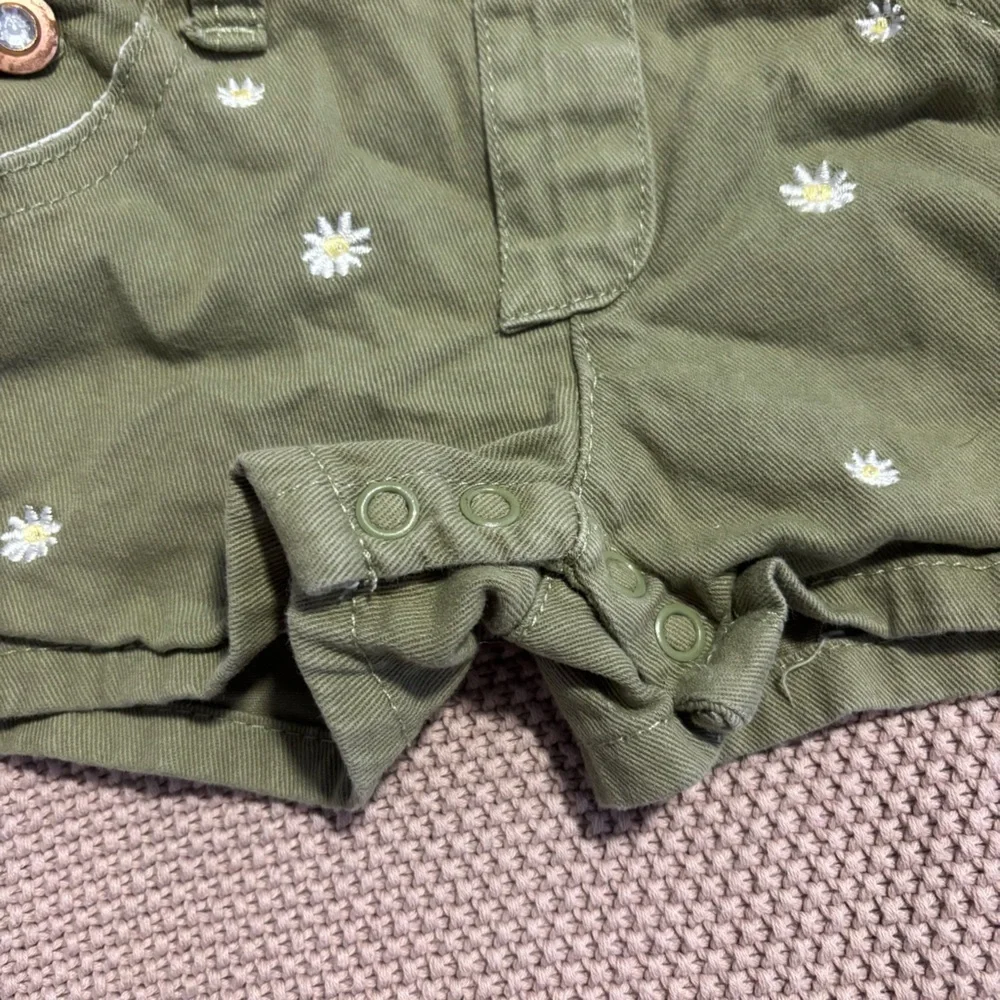 Olive Green Kids Dungaree Shorts